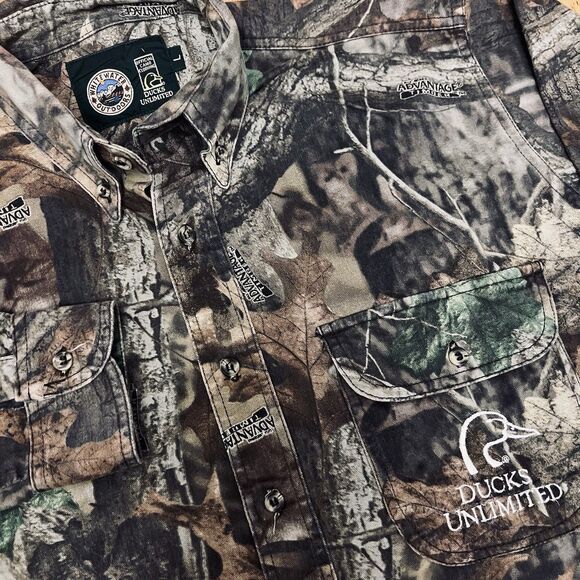 Whitewater Ducks Unlimited Men's Shirt Large Camo Button - Picture 1 of 8
